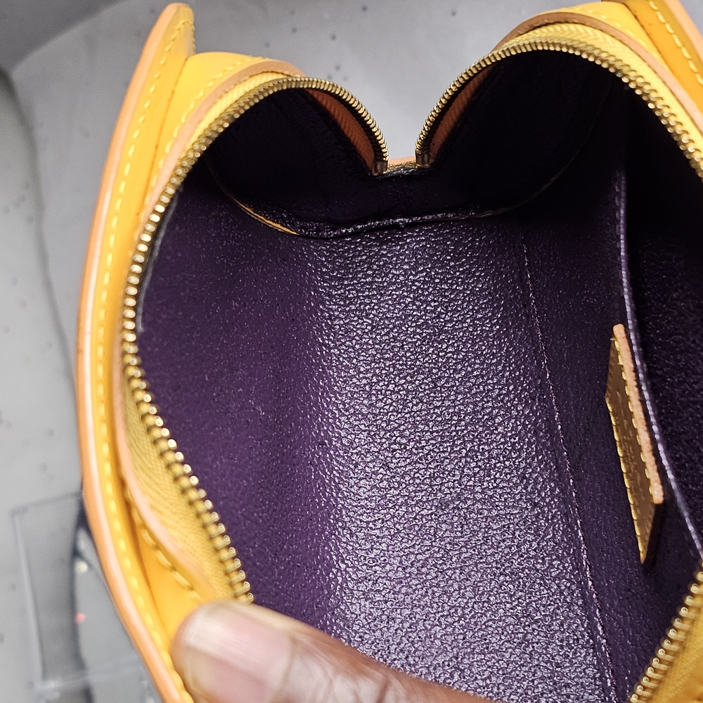 Louis Vuitton Dauphine Yellow and Purple Cosmetic Bag with Elegant Texture - Picture 11 of 16